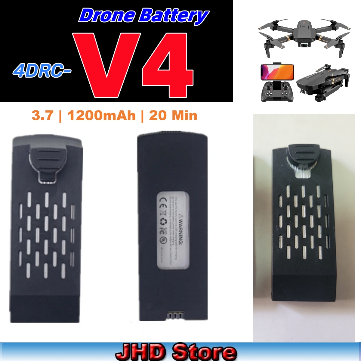 JHD Bateria 4DRC V4 Battery 3. - Lyzrc Drone ulasan dan harga