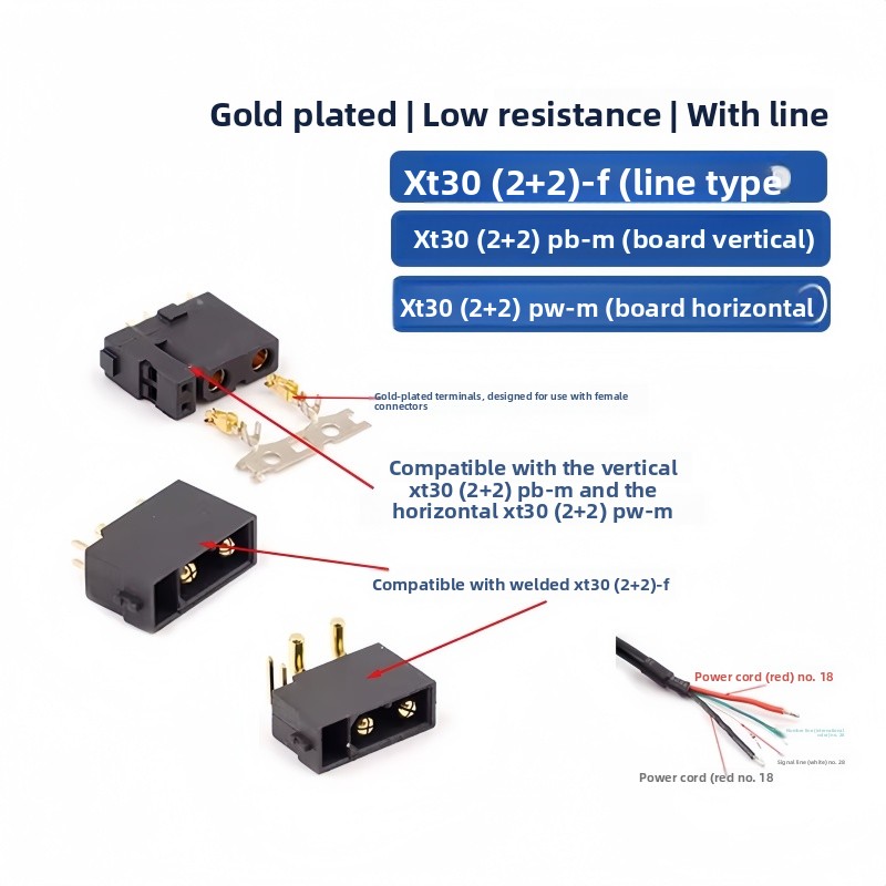 XT30(2+2) XT30PB/PW(2+2) Male  - Drone Rc Signal ulasan dan harga