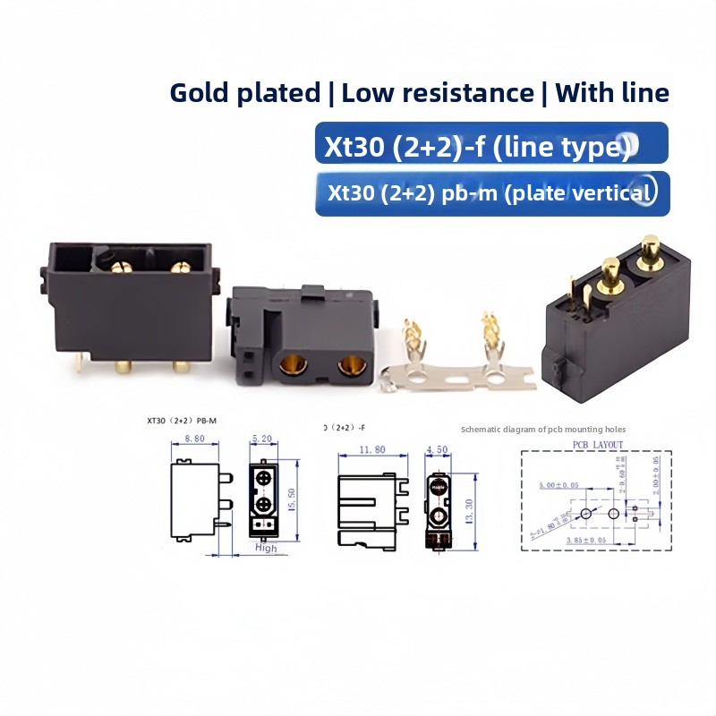 XT30(2+2) XT30PB/PW(2+2) Male  - Drone Rc Signal ulasan dan harga