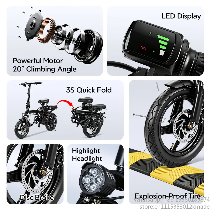Vequyn Compact Foldable Electr - Brushless Motor ulasan dan harga